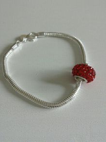 Pandora style silver plated bracelet