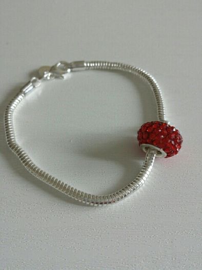 Pandora style silver plated bracelet