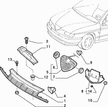 Grille Trim RH (Alfa Romeo 145/146)