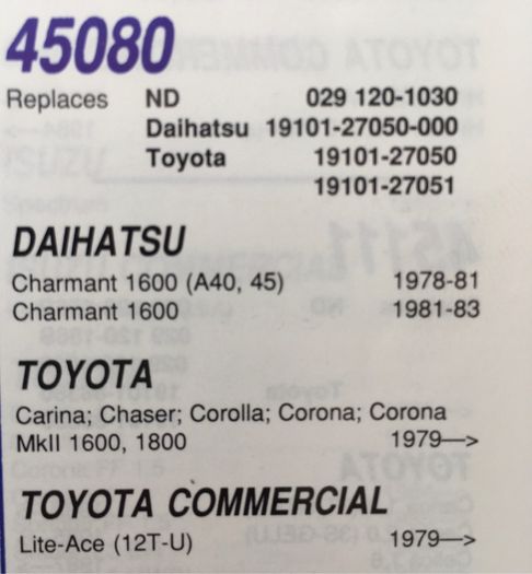 Toyota Distributor cap 45080