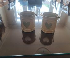 Cream heart candle holders