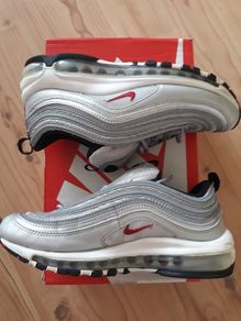 Nike Air Max 97 Silver Bullet (GS) Size UK-5.5/EUR-38.5 918890-001 Metallic Silver/Varsity Red-White-Black-2016