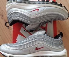 Nike Air Max 97 Silver Bullet (GS) Size UK-5.5/EUR-38.5 918890-001Metallic Silver/Varsity Red-White-Black-2016