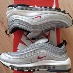 Nike Air Max 97 Silver Bullet (GS) Size UK-5.5/EUR-38.5 918890-001 Metallic Silver/Varsity Red-White-Black-2016