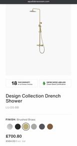 Brushed brass shower aqualla