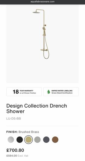 Brushed brass shower aqualla