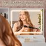 Dressing Table with Mirror and Stool: Vanity Desk with Mirror and Drawers, Open Shelves, White Vanity Dressing Table for Bedroom with Led Light, 3 Color Light & Adjustable Brightness Image 4