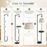 Floor Lamp with Shelf, 160cm, 3 Light Colours, E27 60W Vintage shelf lamp with 120 adjustable head, foot switch, linen shade, E27 up to 60W for home & office Image 8