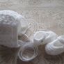 Hand knitted  baby Girl's  Christening   set Image 2