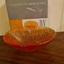 Amber Coloured Textured Glass Bowl - Handmade In Italy - 16cm - Boxed Image 2