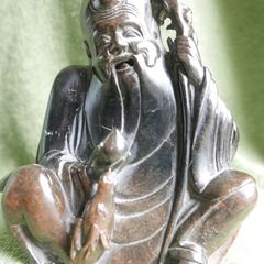 Antique Asian Chinese Carved Soapstone Man Figurine Sculpture