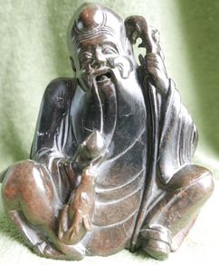 Antique Asian Chinese Carved Soapstone Man Figurine Sculpture