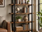 Bookcase Stable Standing Shelf with 5 Shelves  Levels sturdy storage