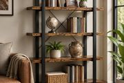 Bookcase Stable Standing Shelf with 5 Shelves  Levels sturdy storage