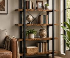 Bookcase Stable Standing Shelf with 5 Shelves  Levels sturdy storage