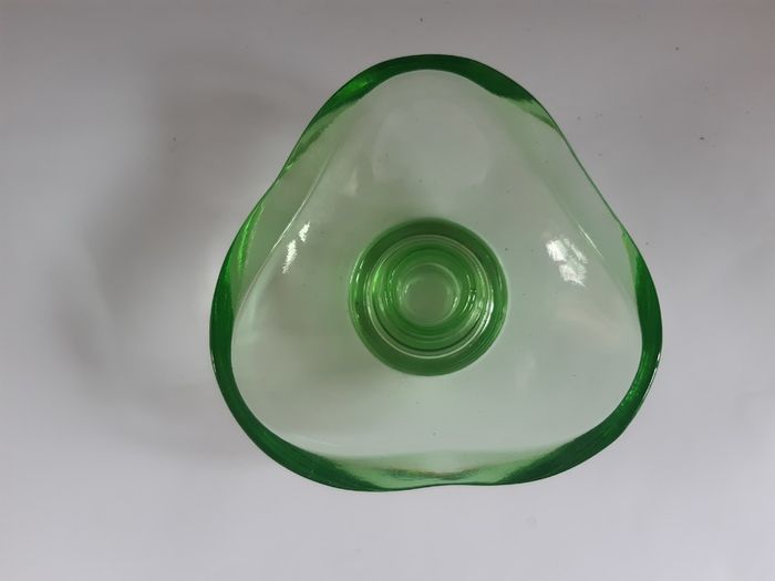 Green Glass Candle Holder