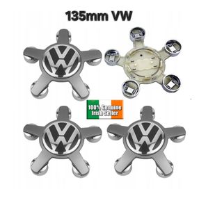 x4 VW Alloy Grey 135mm 5 star spyder wheel Centre Caps