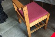 3 solid oak chairs