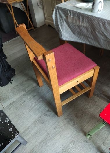 3 solid oak chairs
