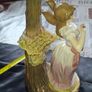 Vintage Large Tengra Valencia porcelain a girl in a white and pink dress with hand-painted roses, postage available or collection Image 4