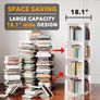 4-Tier Rotating Bookshelf Tower, Spinning Lazy Susan, 360 Revolving Bookshelf Storage, Round Carousel, Vertical Turntable Spiral Corner Organizer, White Image 6