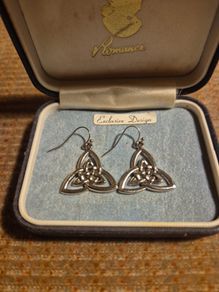 Silver Tone Celtic Designs Earrings