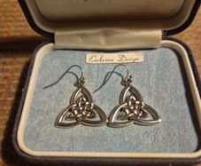 Silver Tone Celtic Designs Earrings