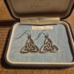 Silver Tone Celtic Designs Earrings
