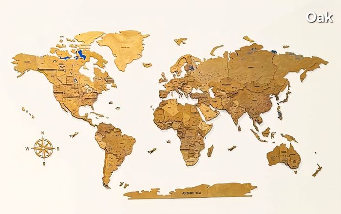 3D Premium Wooden World Map with Country Borders Country Names Capital Names US and Canada Borders and Names World Biggest City Names World Biggest Rivers World Biggest lakes World Main Roads 3D Map Effect