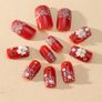 Glitter Fake Nail 24pcs + 1pc Nail File & 1 sheet Nail Tape - New Image 3