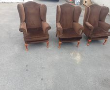 Vintage queen Anne Wing back chairs