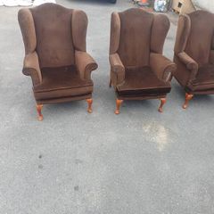 Vintage queen Anne Wing back chairs
