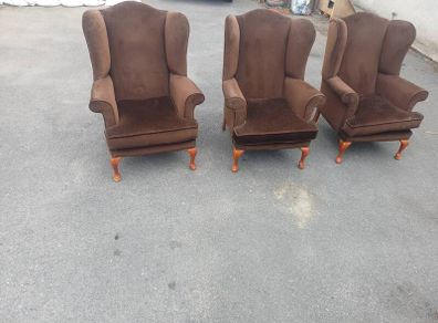 Vintage queen Anne Wing back chairs