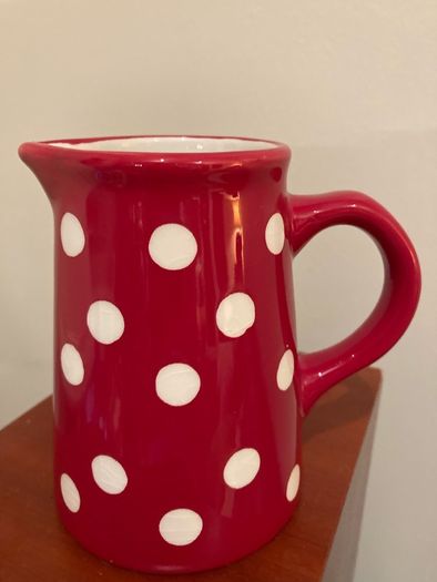 Laura Ashley Home Red Polka Dot Milk Jug - 11 cm tall