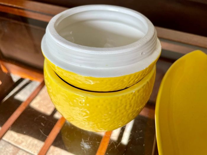 Y2K Martha Stewart Ceramic Lemon Storage Jar and Rare Vintage Macys Italian Serving Plate