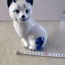 Lovely Porcelaine White And Blue Figurine Cat. Image 2