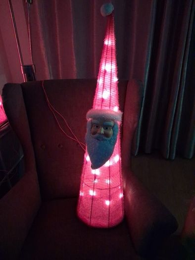 Christmas light up santa decoration.