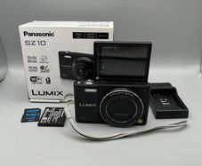 Panasonic Lumix SZ10 16MP Digital Camera Black Tested - Boxed - Flip Screen