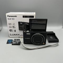 Panasonic Lumix SZ10 16MP Digital Camera Black Tested - Boxed - Flip Screen