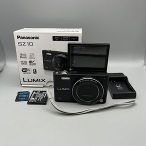 Panasonic Lumix SZ10 16MP Digital Camera Black Tested - Boxed - Flip Screen