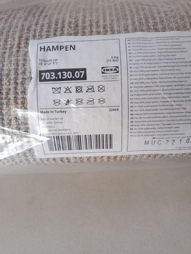 High Pile Grey Rug, 133cm x195cm