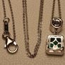 Emeraldine Quartz and Real Moissanite Pendant and Chain Image 8
