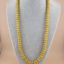 Antique Yellow African Style Glass Beads Strand 22 inches Image 6