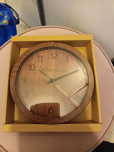 Dark wenga wood style clock