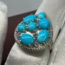Silver Sleeping Beauty Turquoise & Tanzanite Statement Ring Image 3