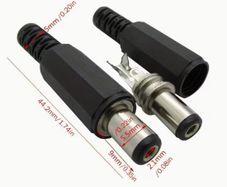 (2Pair) 12V 3A 5.5x2.1mm DC Power Male / Female Plugs Connector. New.
