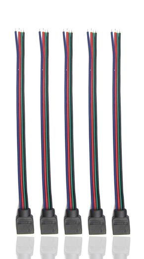 5x 10cm 4 Pin Female PCB Connector Cable For RGB 5050 3528 LED Strips