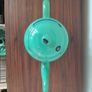 Vintage Duck Egg Green Enamel Tea Pot Image 3