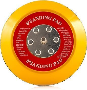 Glass Polish 12704 Dual Action Sanding Pad, DA Hook and Loop Sander Backer | 5/16"-24 | 125 mm