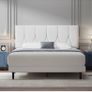 Double Bed Frame, White, Upholstered Image 8